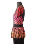 Missoni Top Knit Pink & Black Colour Open Back