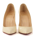 Christian Louboutin Pigalle Cream Leather Pumps