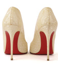 Christian Louboutin Pigalle Cream Leather Pumps