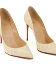 Christian Louboutin Pigalle Cream Leather Pumps