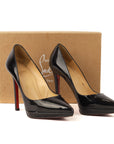 Christian Louboutin Black Patent Leather Pigalle Plato Pointed Toe Pumps Size - EU 35.5