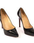 Christian Louboutin Black Patent Leather Pigalle Plato Pointed Toe Pumps Size - EU 35.5