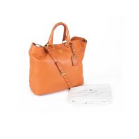 Leather Top Zip Tote