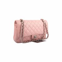 Pink Quilted Chain Flap Bag