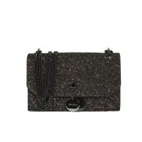 Black Glitter Mini Crossbody Chain Bag