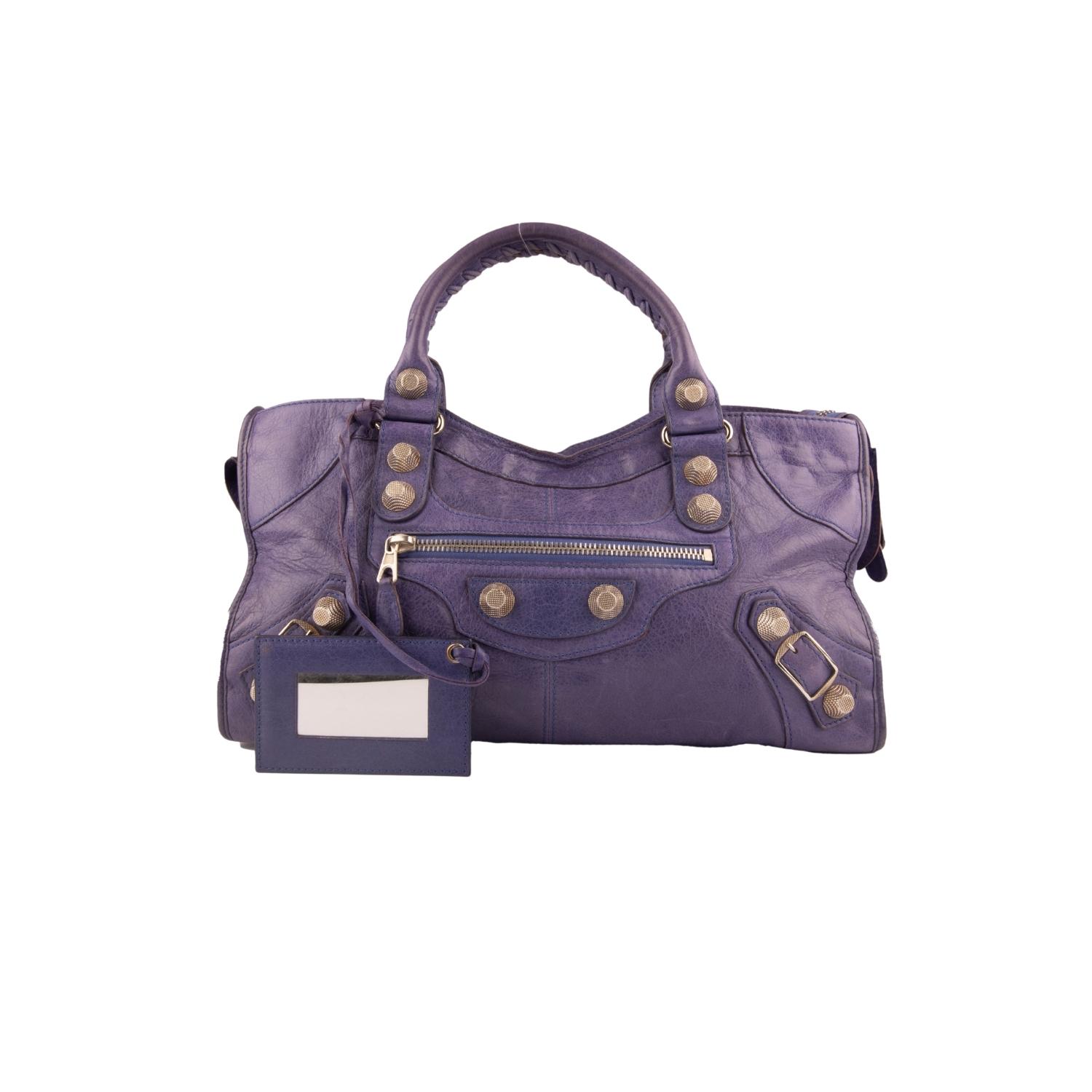 Purple Leather Classic City Bag