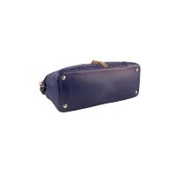 Blue Barocco Leather Altea Top Handle Bag