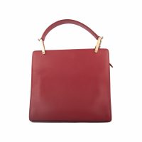 Maroon Leather Le Dix Cartable Top Handle Bag